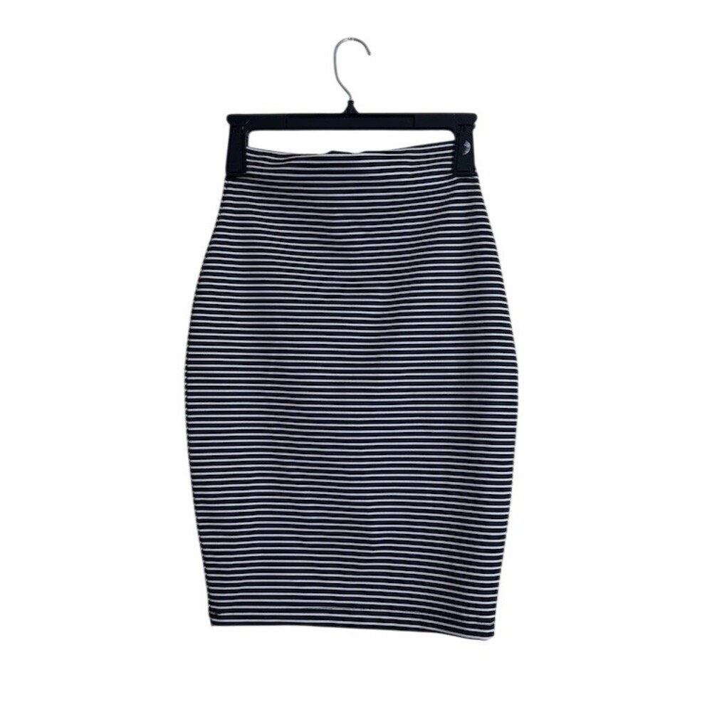 the fifth Skirt Womens Size S Black/White Striped High Rise Bodycon Midi